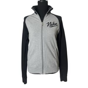Nike Women’s Tech Fleece Zip Jacket Gray Black Logo Size M